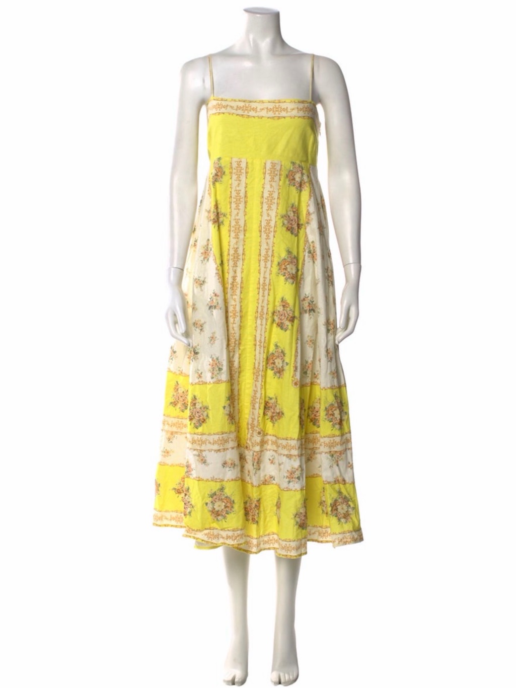 Alemais Yellow Floral Patchwork Sundress
